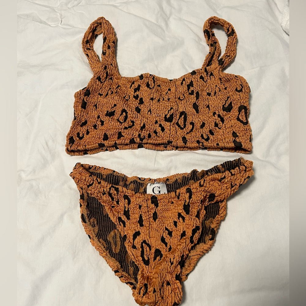 Hunza g metallic cheetah bikini